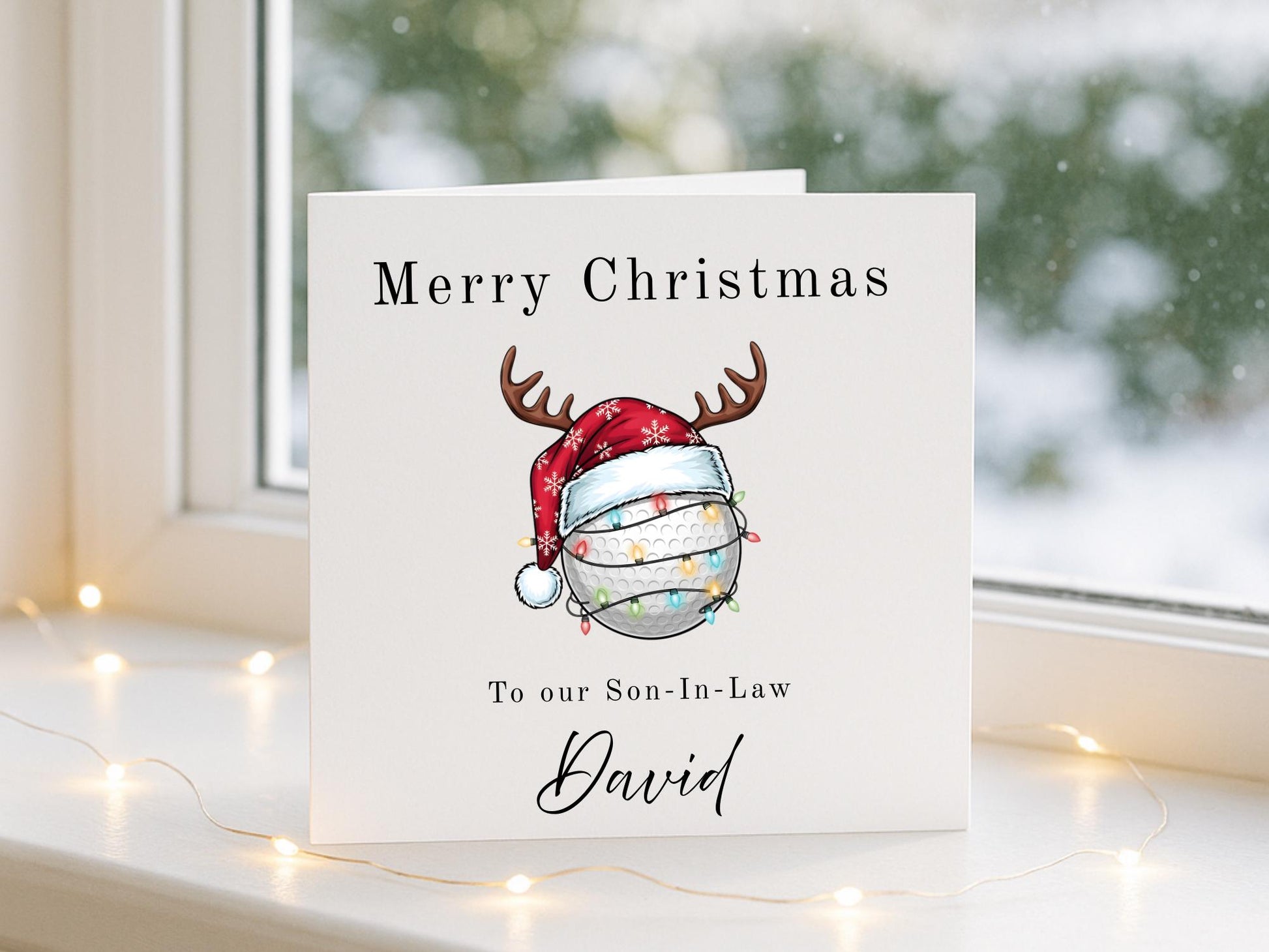 Handmade Personalised Golf Christmas Card - Festive Fun