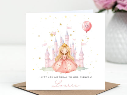 Princess Birthday Card – Personalised