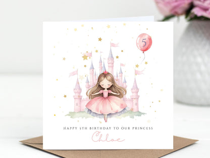Princess Birthday Card – Personalised