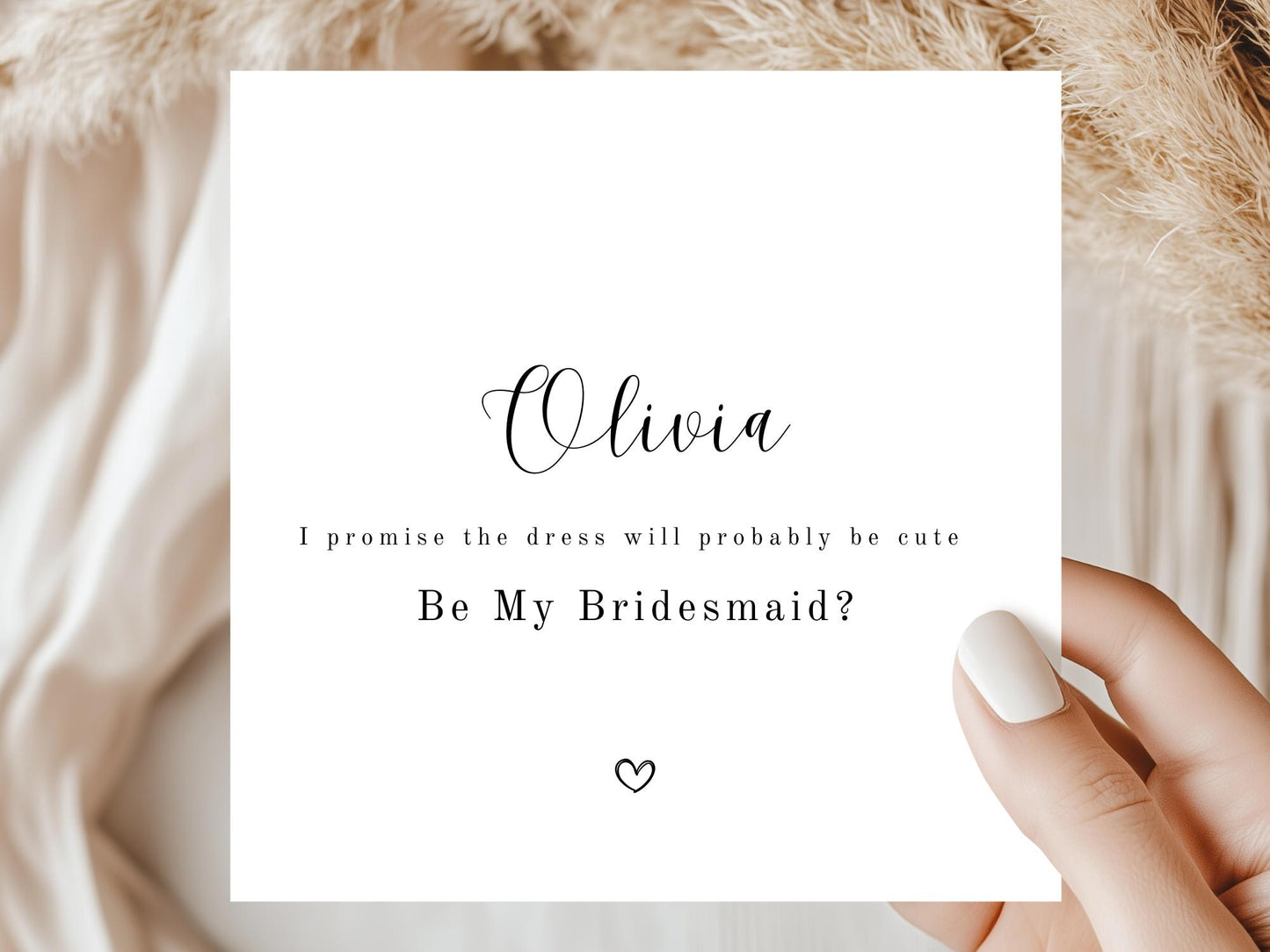 Funny Bridesmaid Proposal Card – “I promise the dress will probably be cute” – Invitation