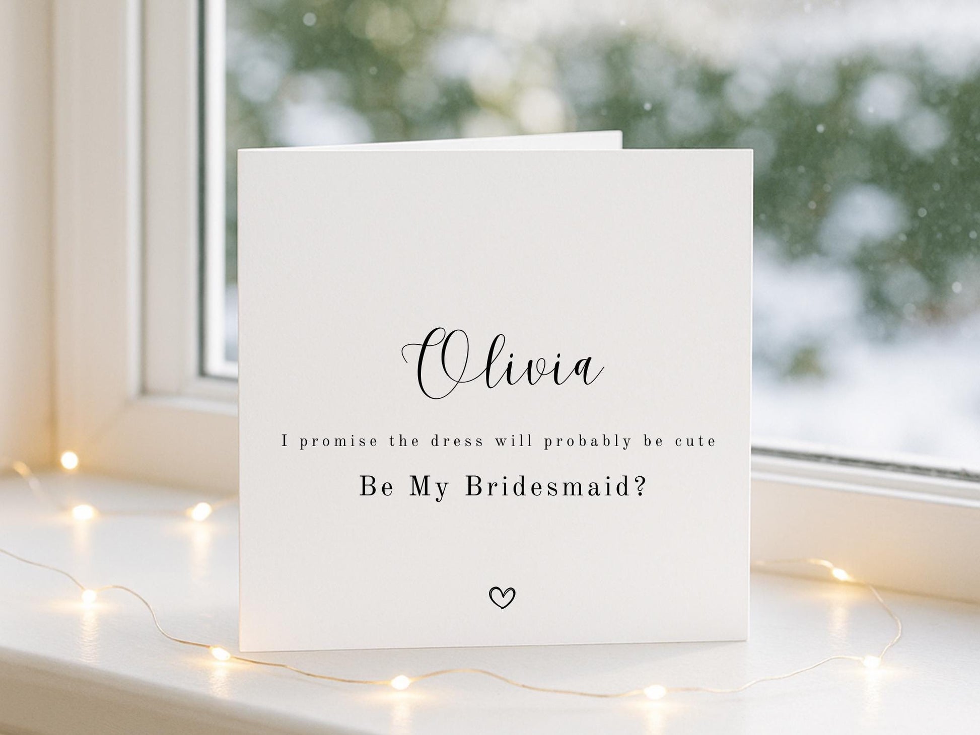 Funny Bridesmaid Proposal Card – “I promise the dress will probably be cute” – Invitation
