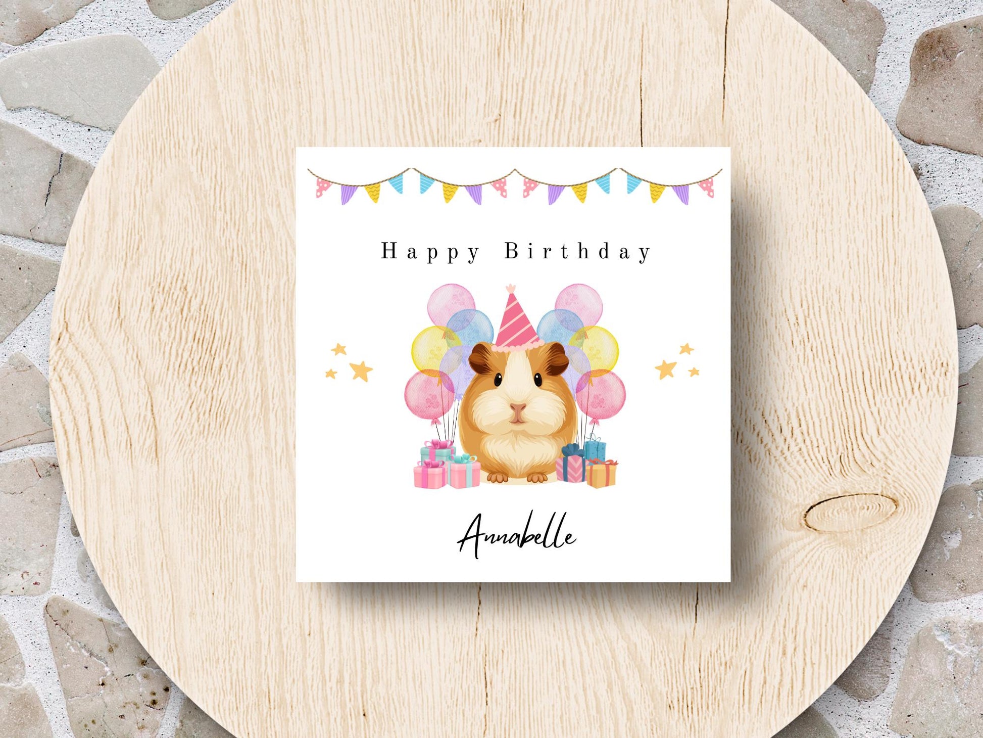 Personalised Guinea Pig Birthday Card – Handmade Keepsake