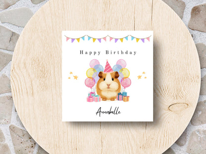 Personalised Guinea Pig Birthday Card – Handmade Keepsake
