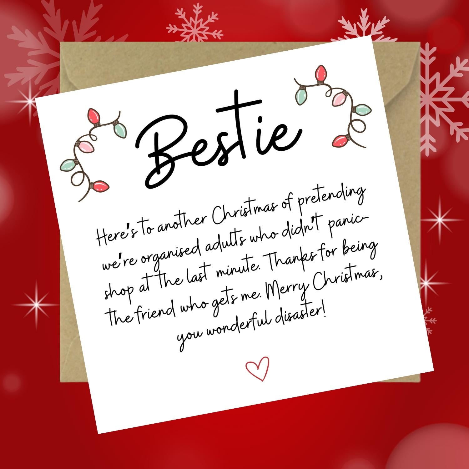 Bestie Christmas Card, Fun