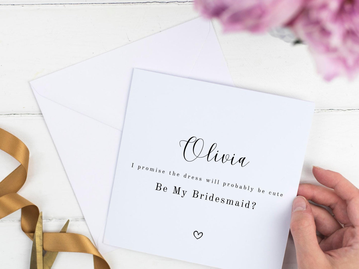 Funny Bridesmaid Proposal Card – “I promise the dress will probably be cute” – Invitation