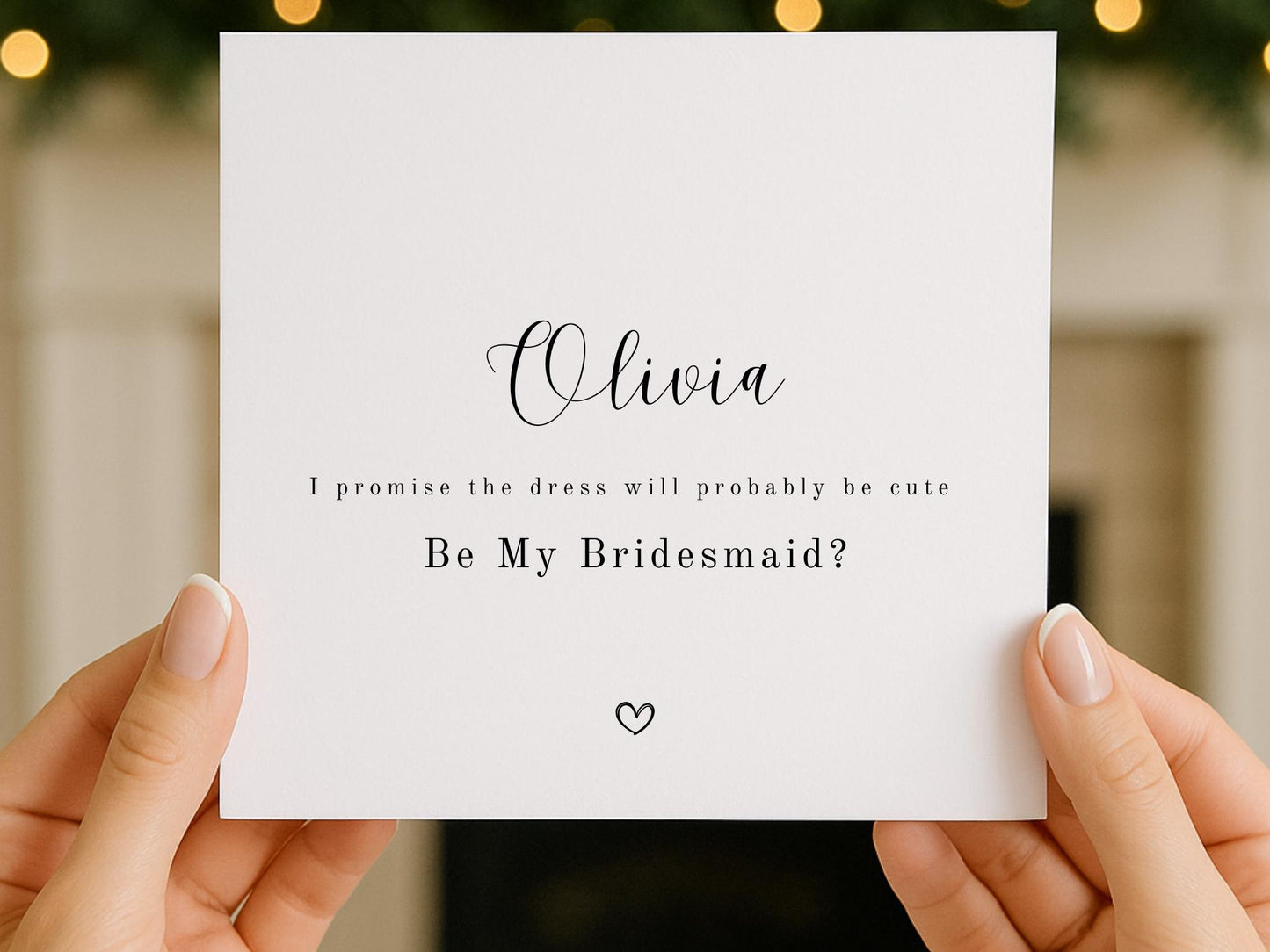 Funny Bridesmaid Proposal Card – “I promise the dress will probably be cute” – Invitation