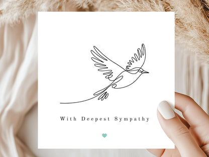 With Deepest Sympathy - Dove fine line - Empathy Card