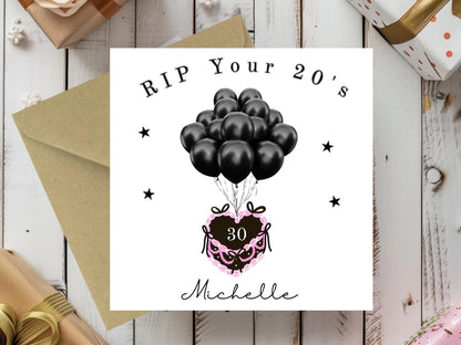 RIP your 20's Personalised Birthday Card - 30th Milestone