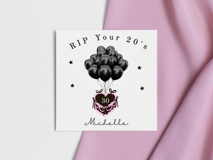 RIP your 20's Personalised Birthday Card - 30th Milestone