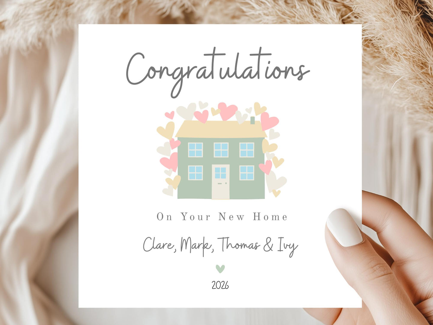 Congratulations on your New Home Greeting Card - Pastel House
