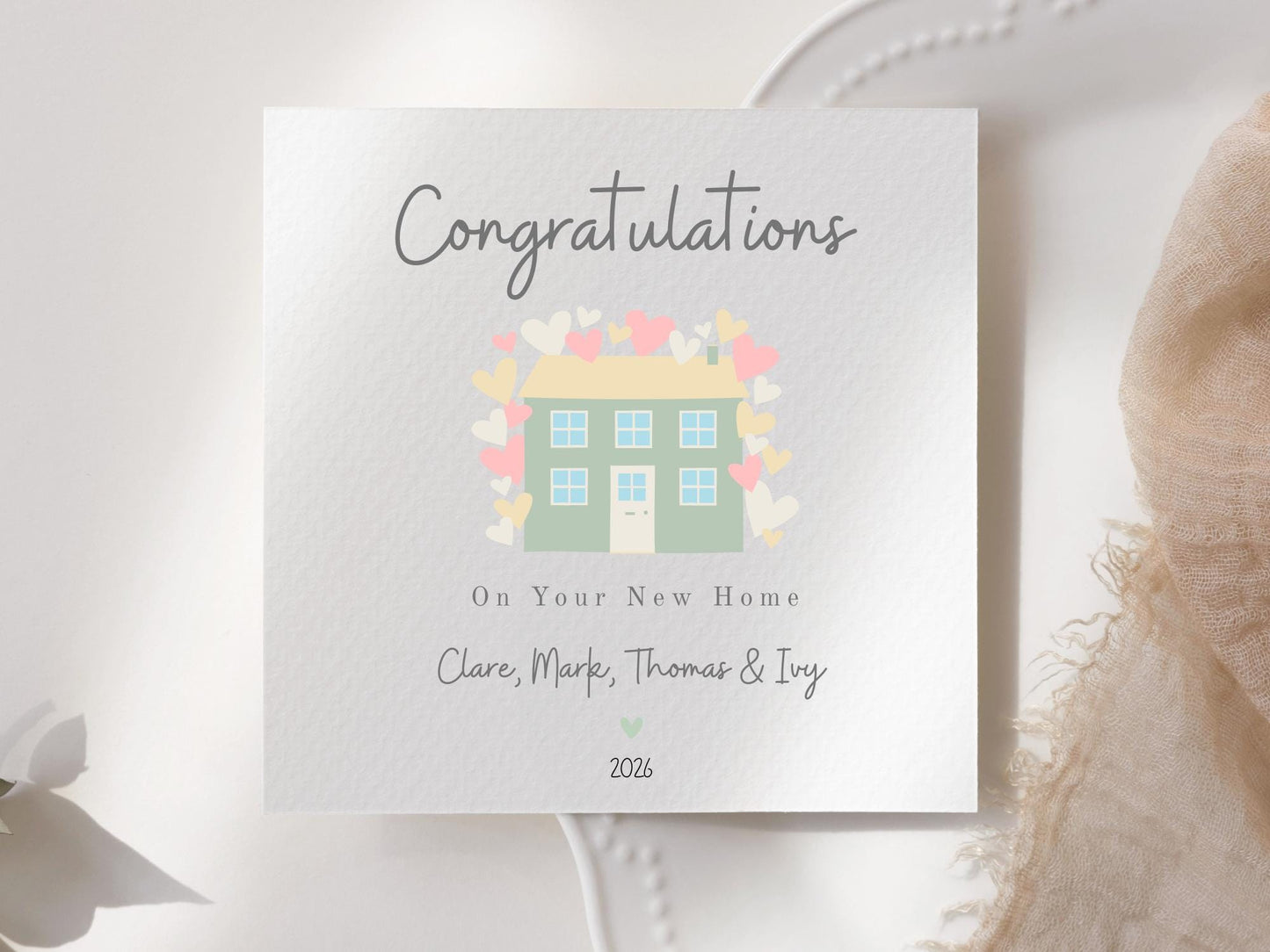 Congratulations on your New Home Greeting Card - Pastel House