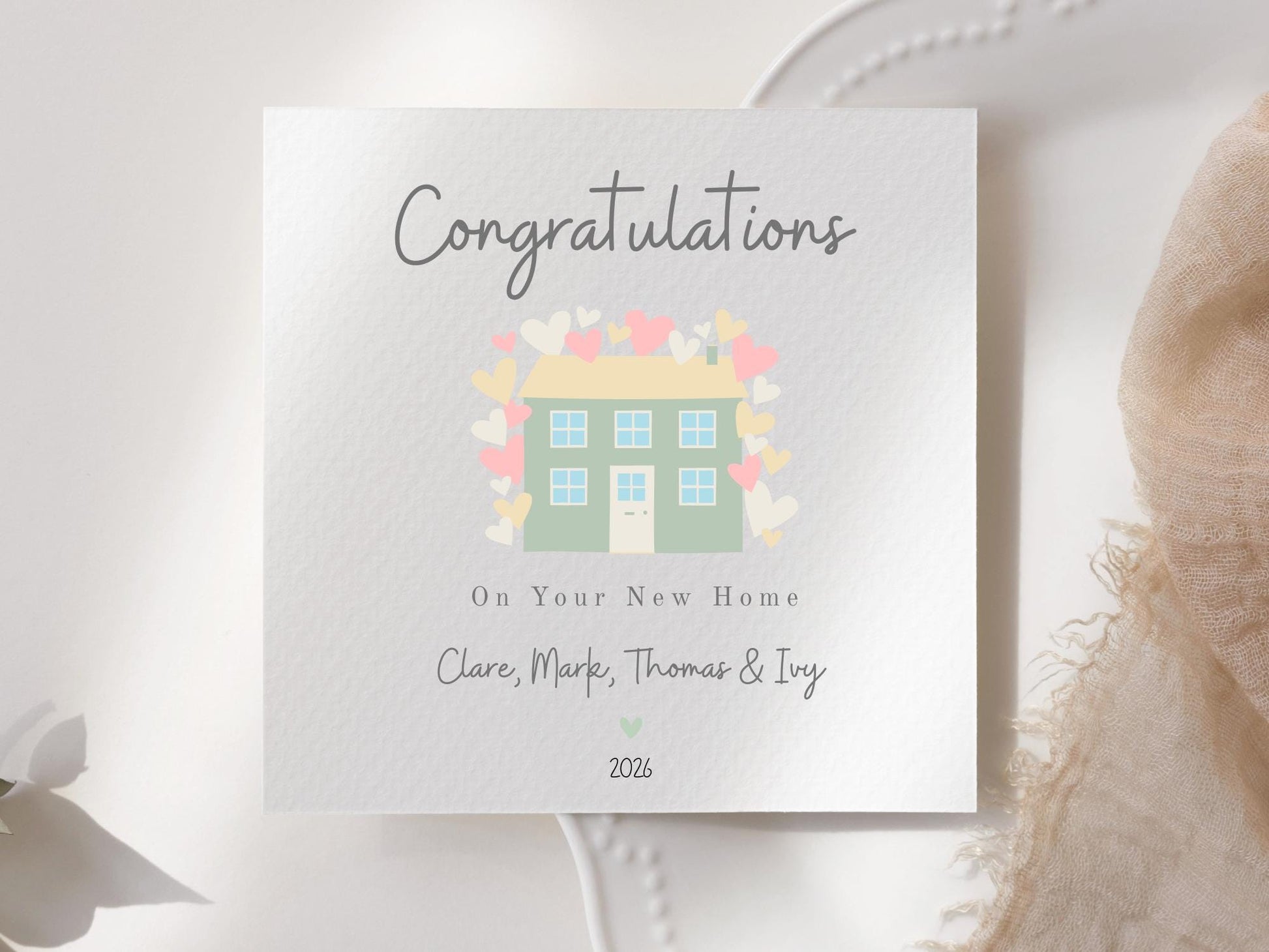 Congratulations on your New Home Greeting Card - Pastel House