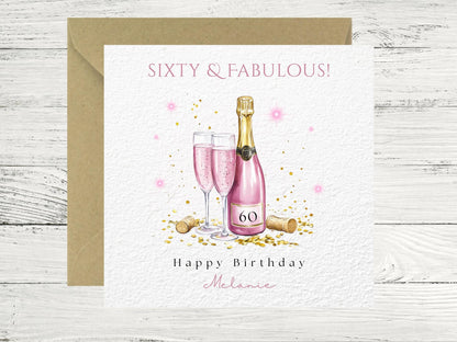 Personalised 60th Birthday Card for Her