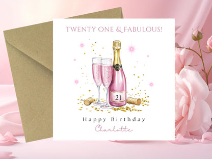 Personalised 21st Birthday Card for her