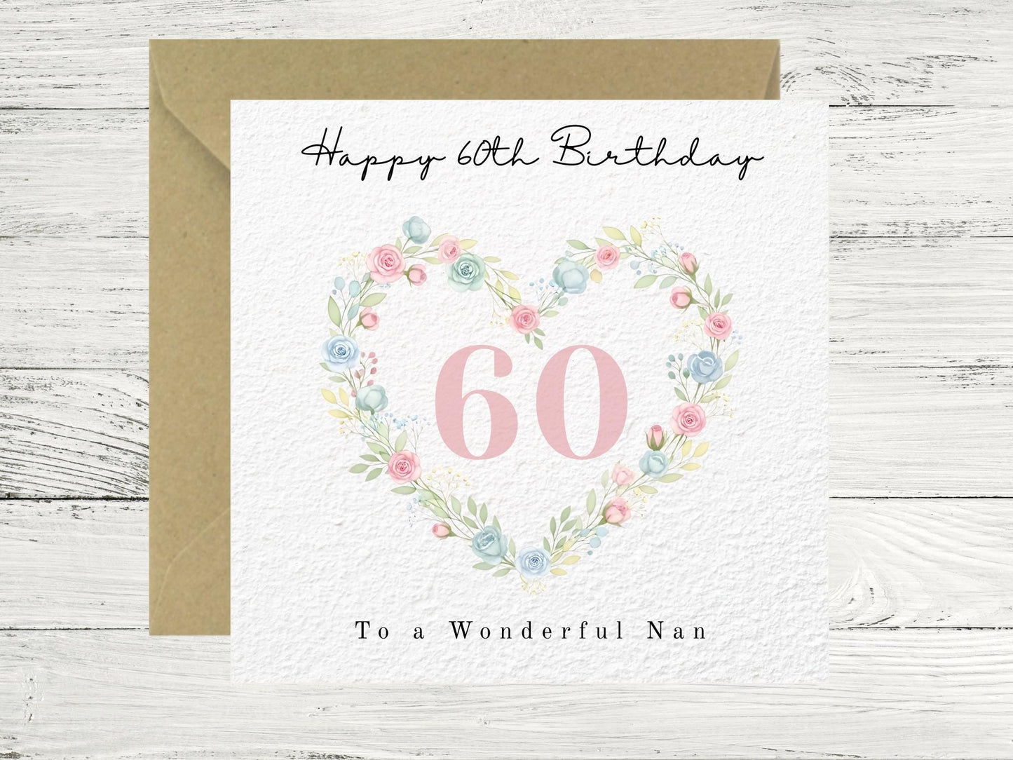 Personalised Floral Heart Birthday Card for Her