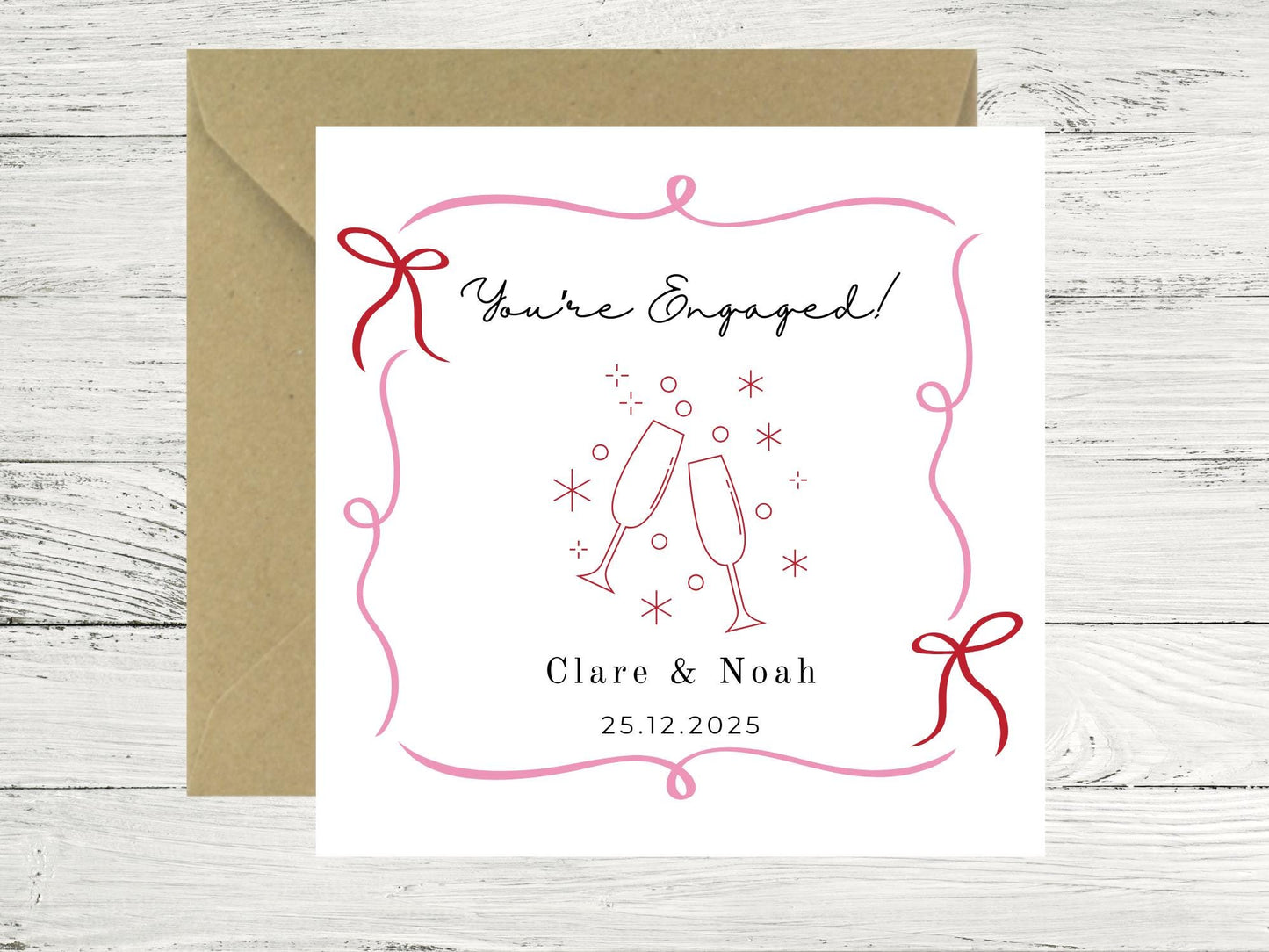 Personalised Engagement Card – Bride To be - couple