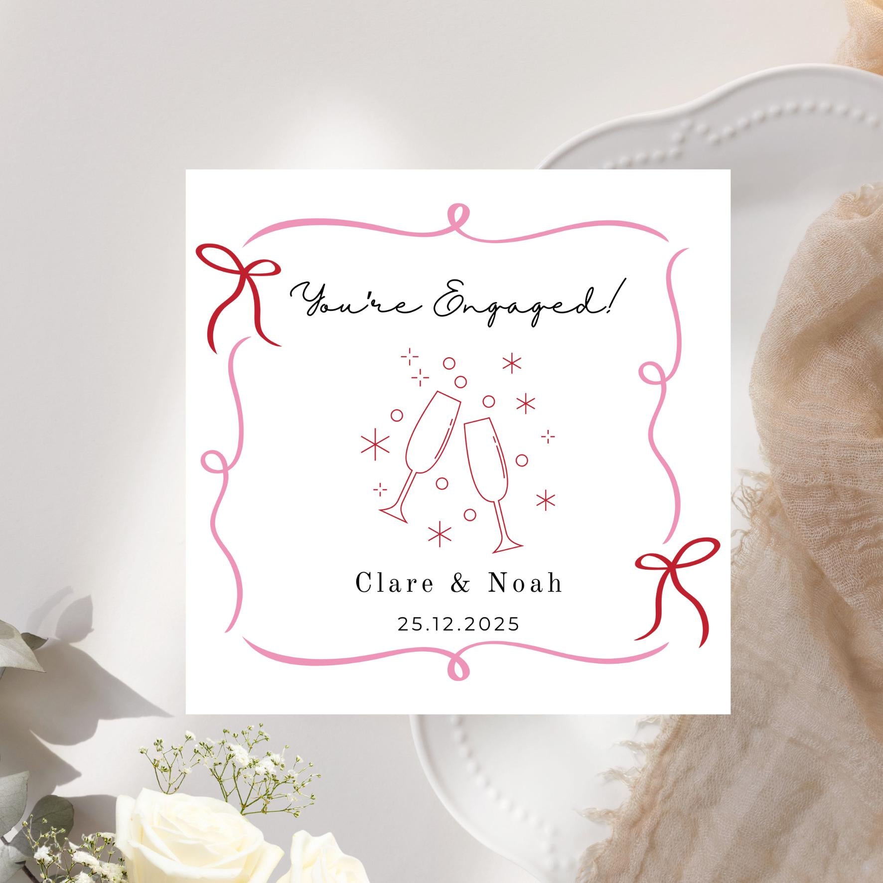 Personalised Engagement Card – Bride To be - couple