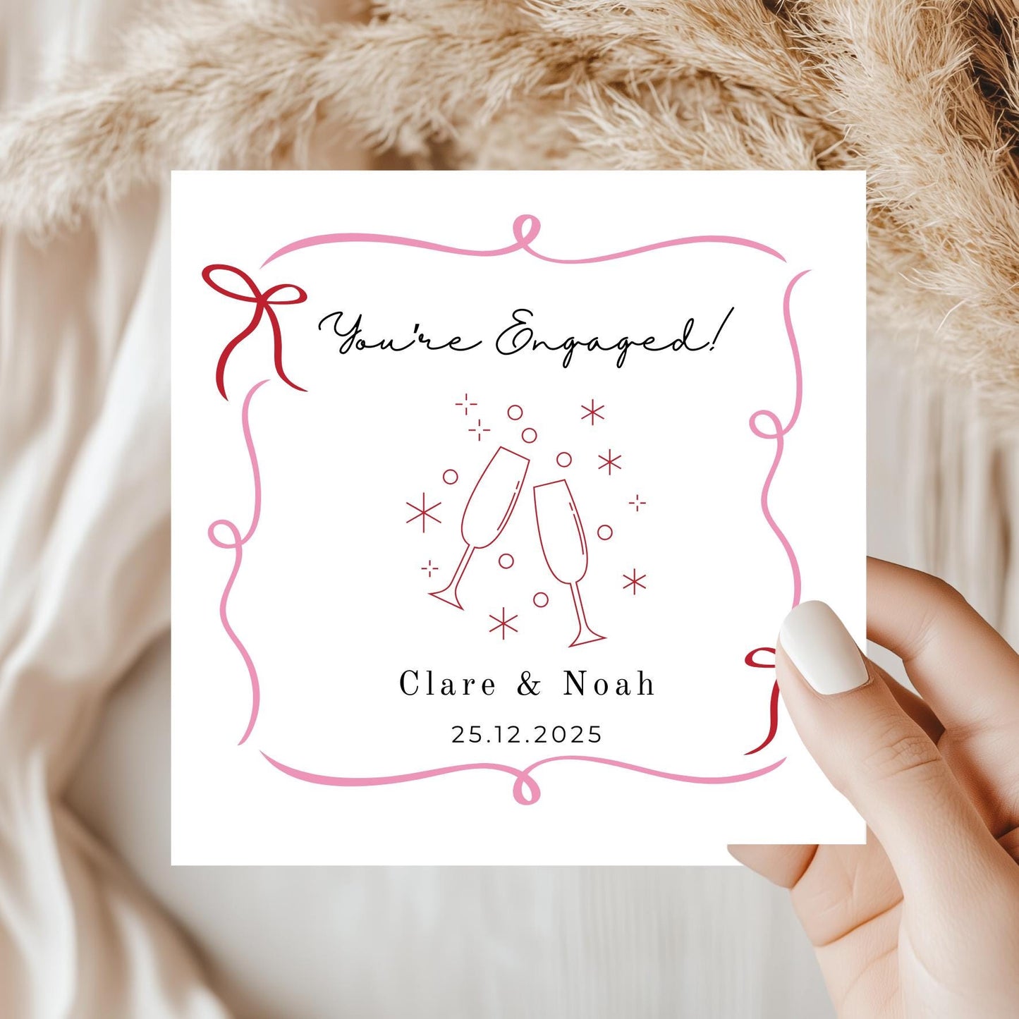 Personalised Engagement Card – Bride To be - couple