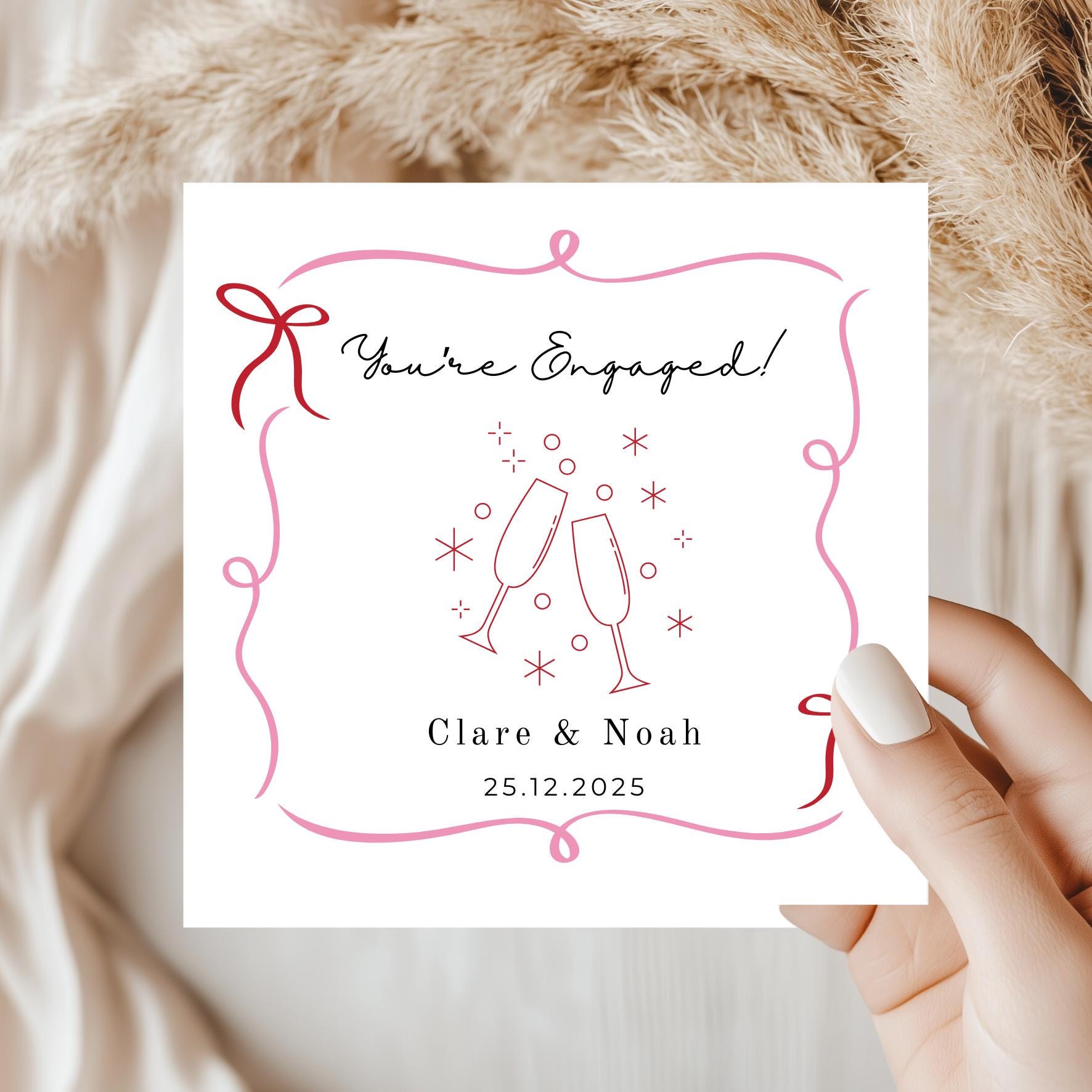 Personalised Engagement Card – Bride To be - couple