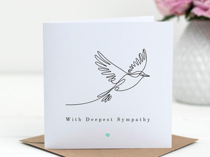 With Deepest Sympathy - Dove fine line - Empathy Card