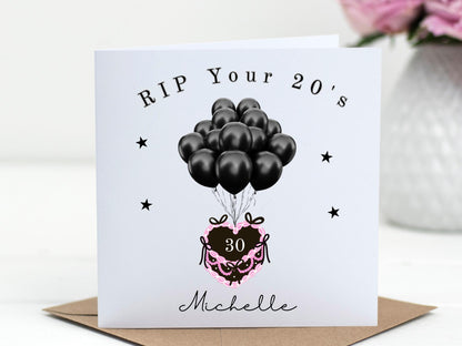 RIP your 20's Personalised Birthday Card - 30th Milestone