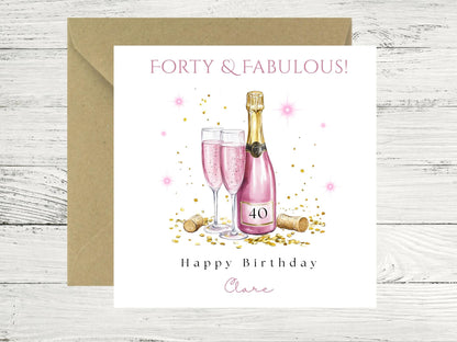 Personalised 40th Birthday Card for her
