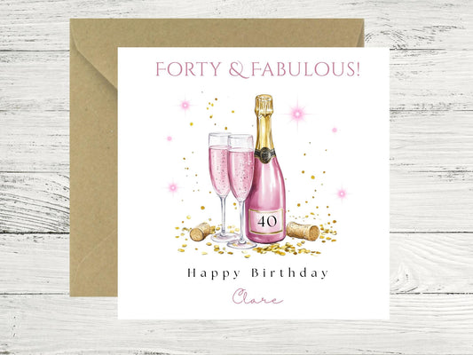 Personalised 40th Birthday Card for her