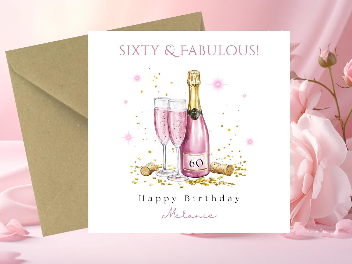 Personalised 60th Birthday Card for Her