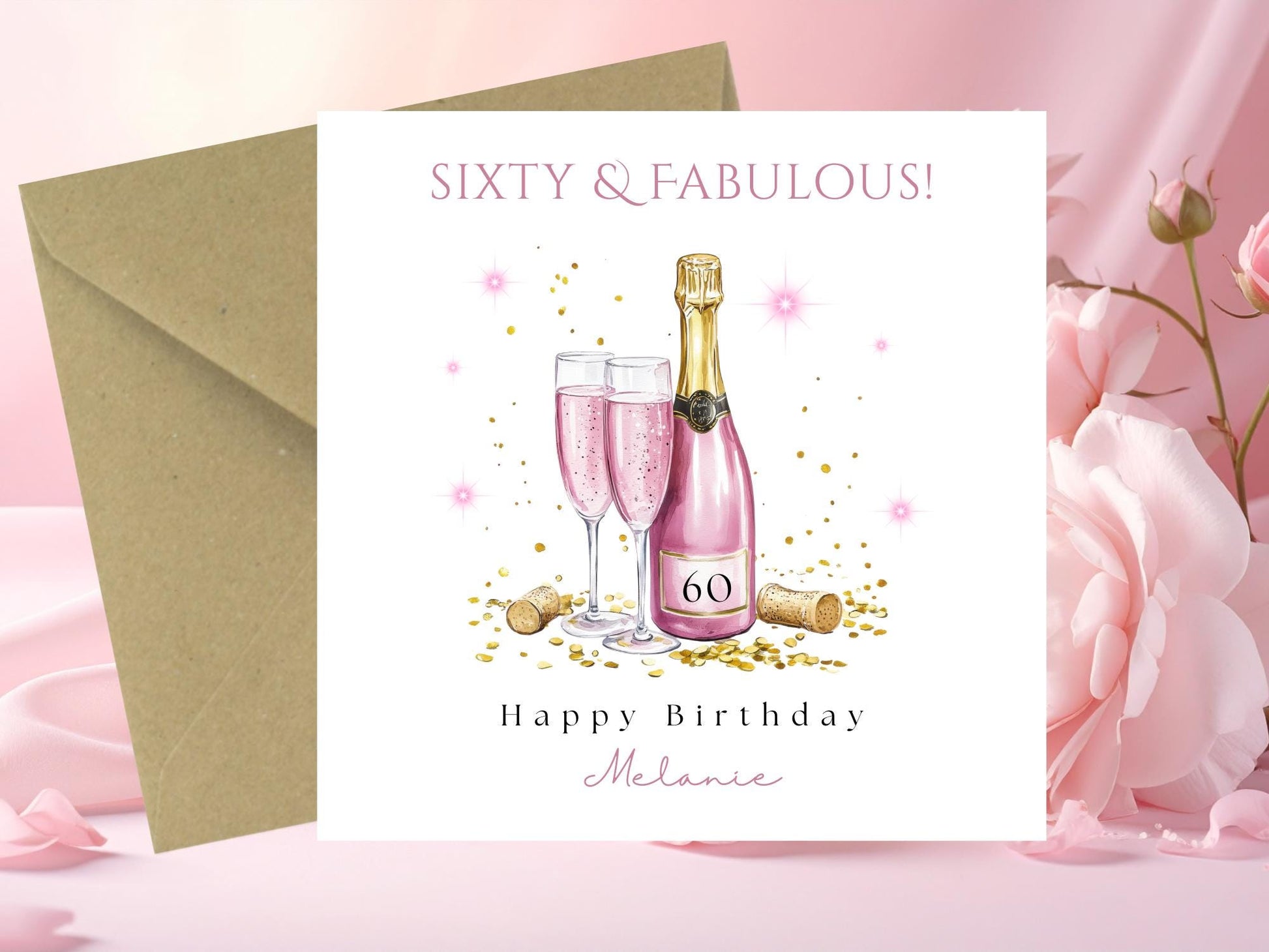 Personalised 60th Birthday Card for Her
