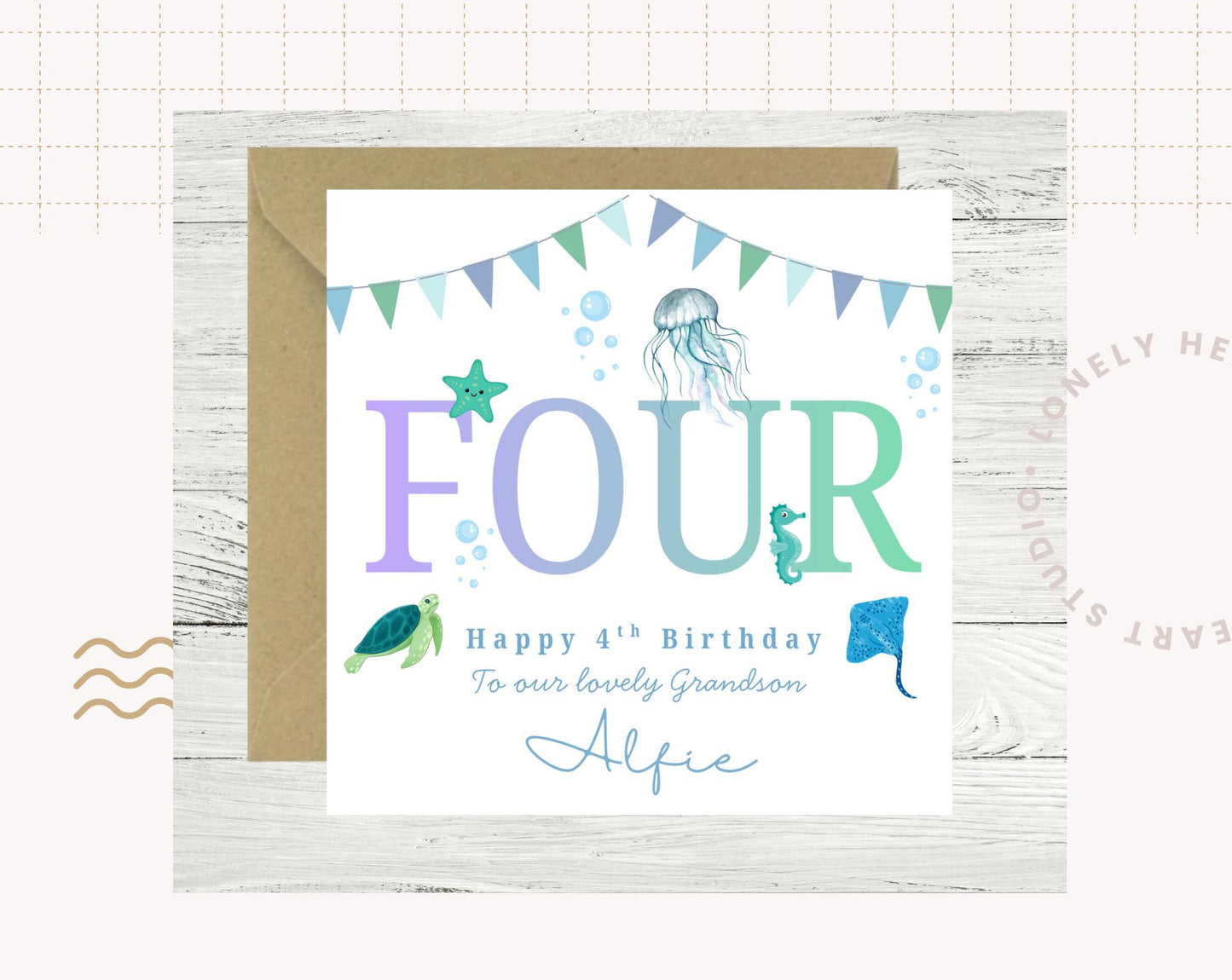 Personalised Birthday Card, Personalised Ocean