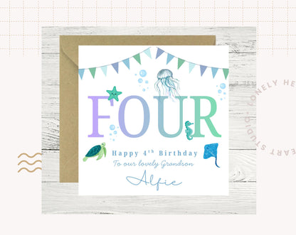 Personalised Birthday Card, Personalised Ocean