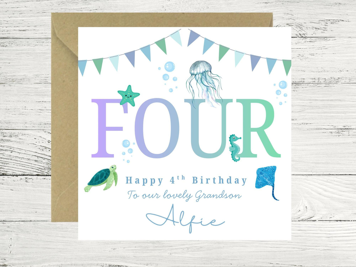 Personalised Birthday Card, Personalised Ocean