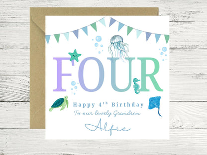 Personalised Birthday Card, Personalised Ocean