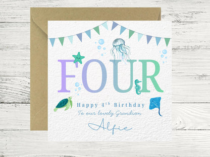 Personalised Birthday Card, Personalised Ocean