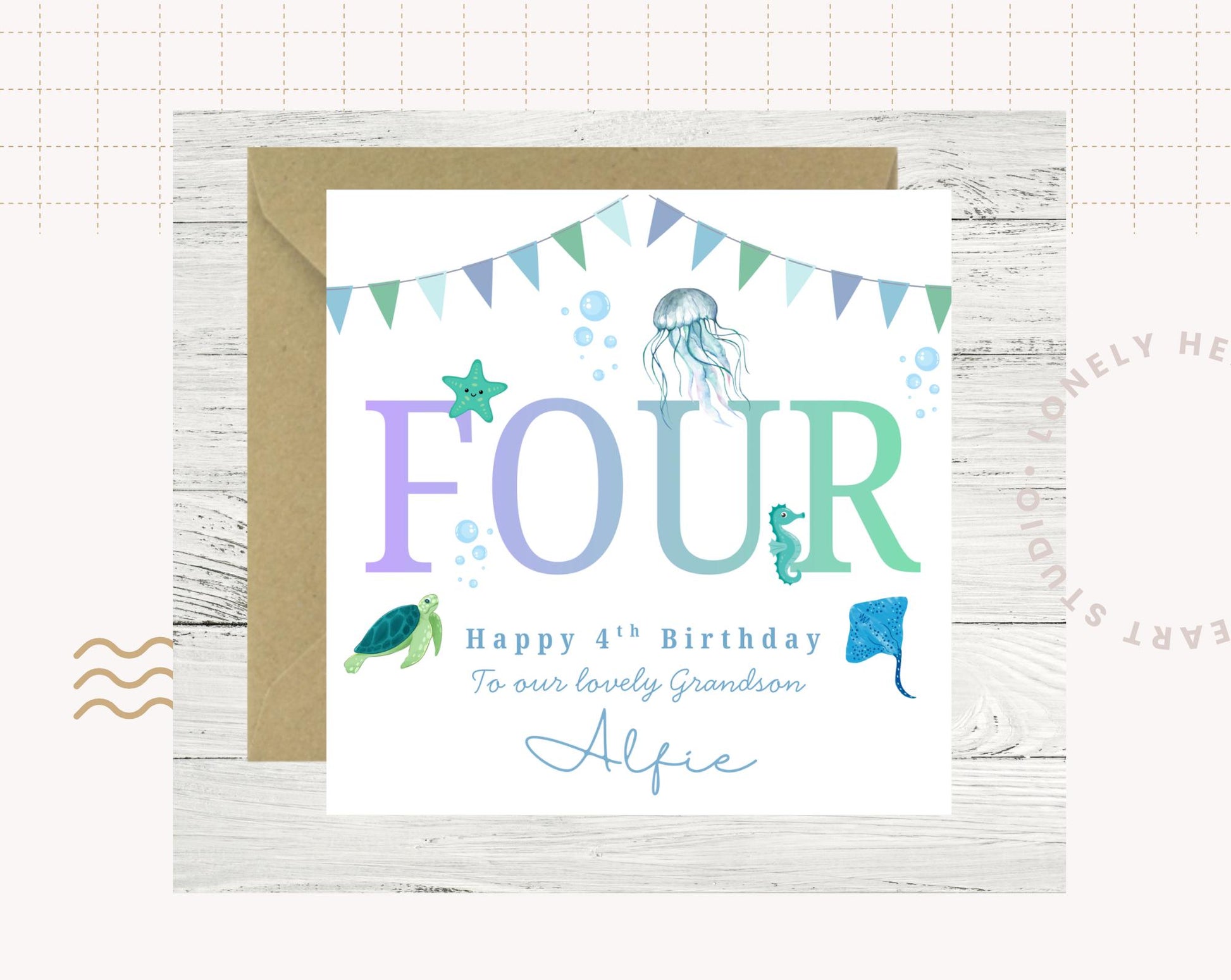Personalised Birthday Card, Personalised Ocean
