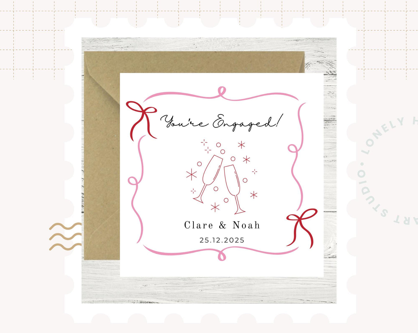 Personalised Engagement Card – Bride To be - couple