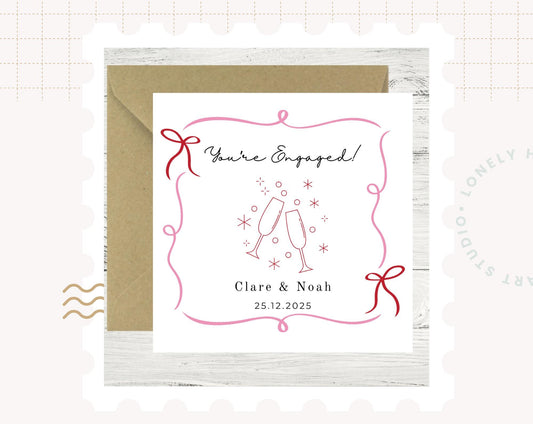 Personalised Engagement Card – Bride To be - couple