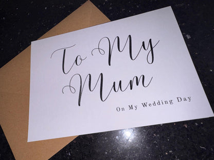 To My Mum/Dad on My Wedding Day - Gold/Silver Foil finish Greeting Card