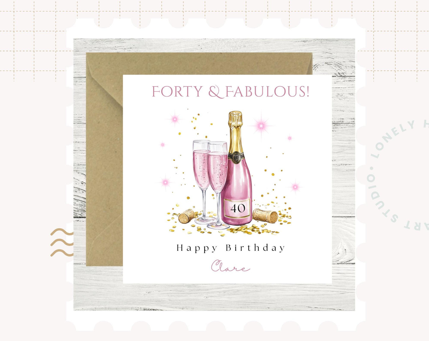 Personalised 40th Birthday Card for her