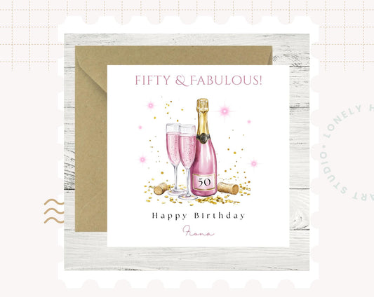 Personalised 50th Birthday Card