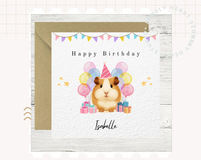 Personalised Guinea Pig Birthday Card – Handmade Keepsake