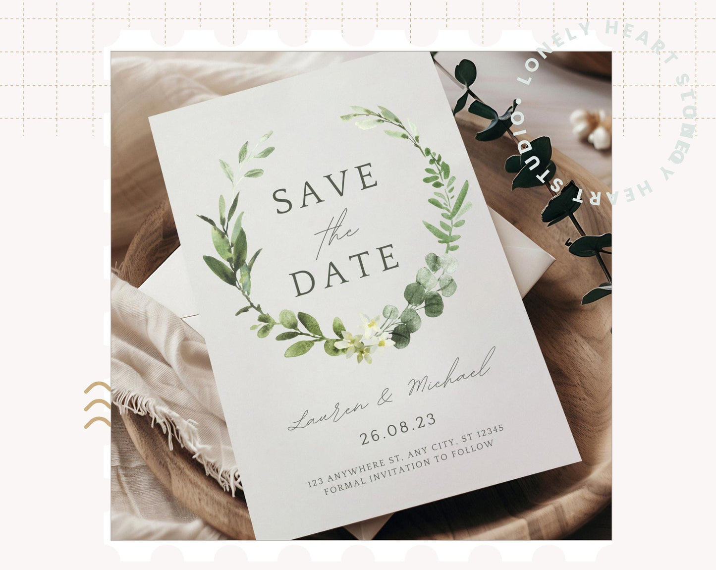 Eucalyptus Elegant Personalised Save the Date