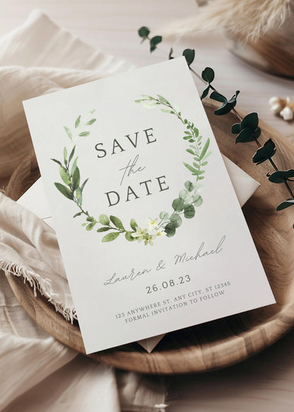 Eucalyptus Elegant Personalised Save the Date