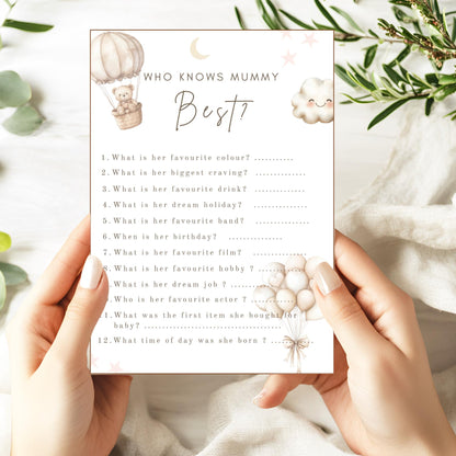 Teddy Bear Baby Shower Game Cards