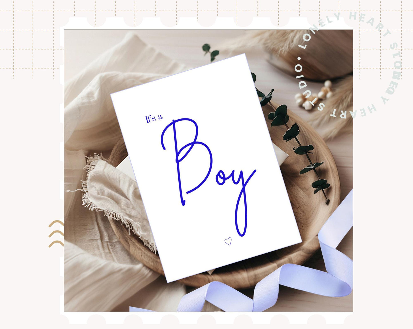 Its a Boy, Handmade Luxury Gender Reveal Blue FOIL Card