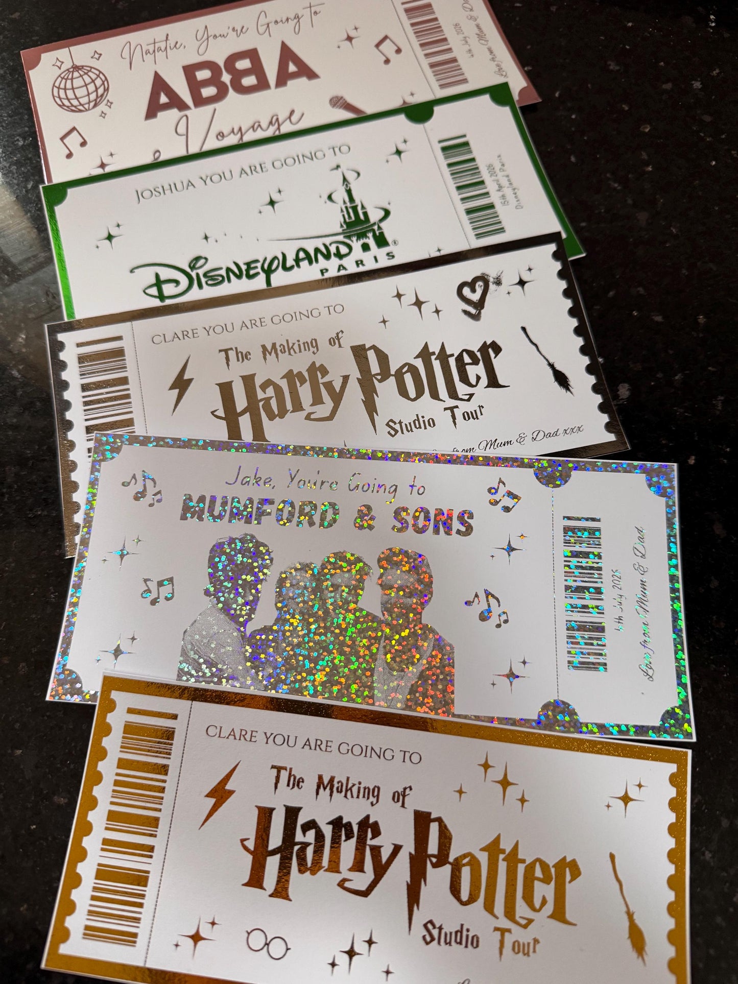 Personalised Foil Event Ticket Any Concert