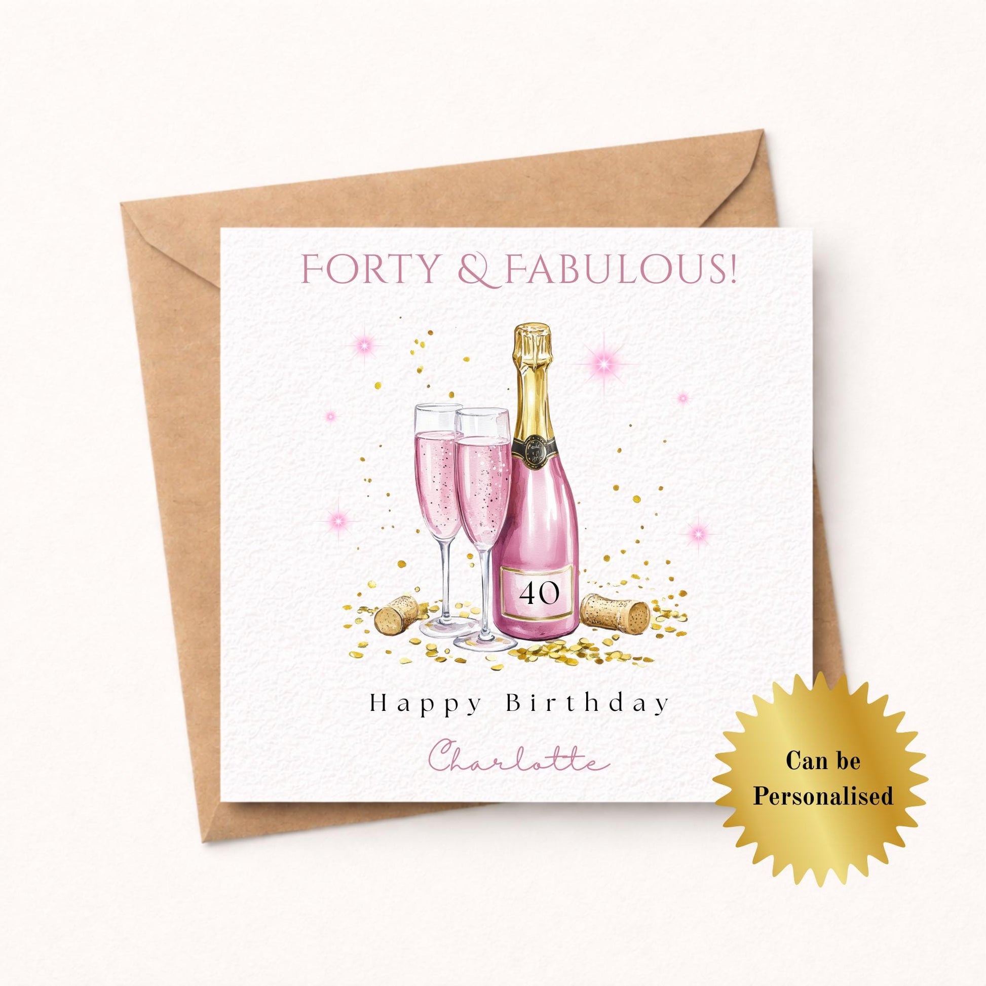 Personalised 40th Birthday Card for her