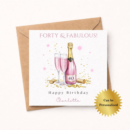 Personalised 40th Birthday Card for her