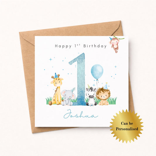 Personalised 1st Birthday Card Boy