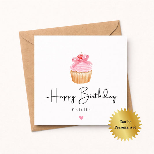 Personalised Cupcake Birthday Card for her